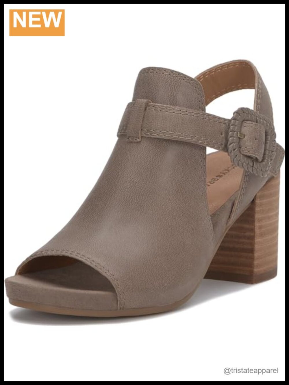 Lucky Brand Juliane Cutout Heeled Sandal – Nubuck Leather Peep Toe Ankle Strap